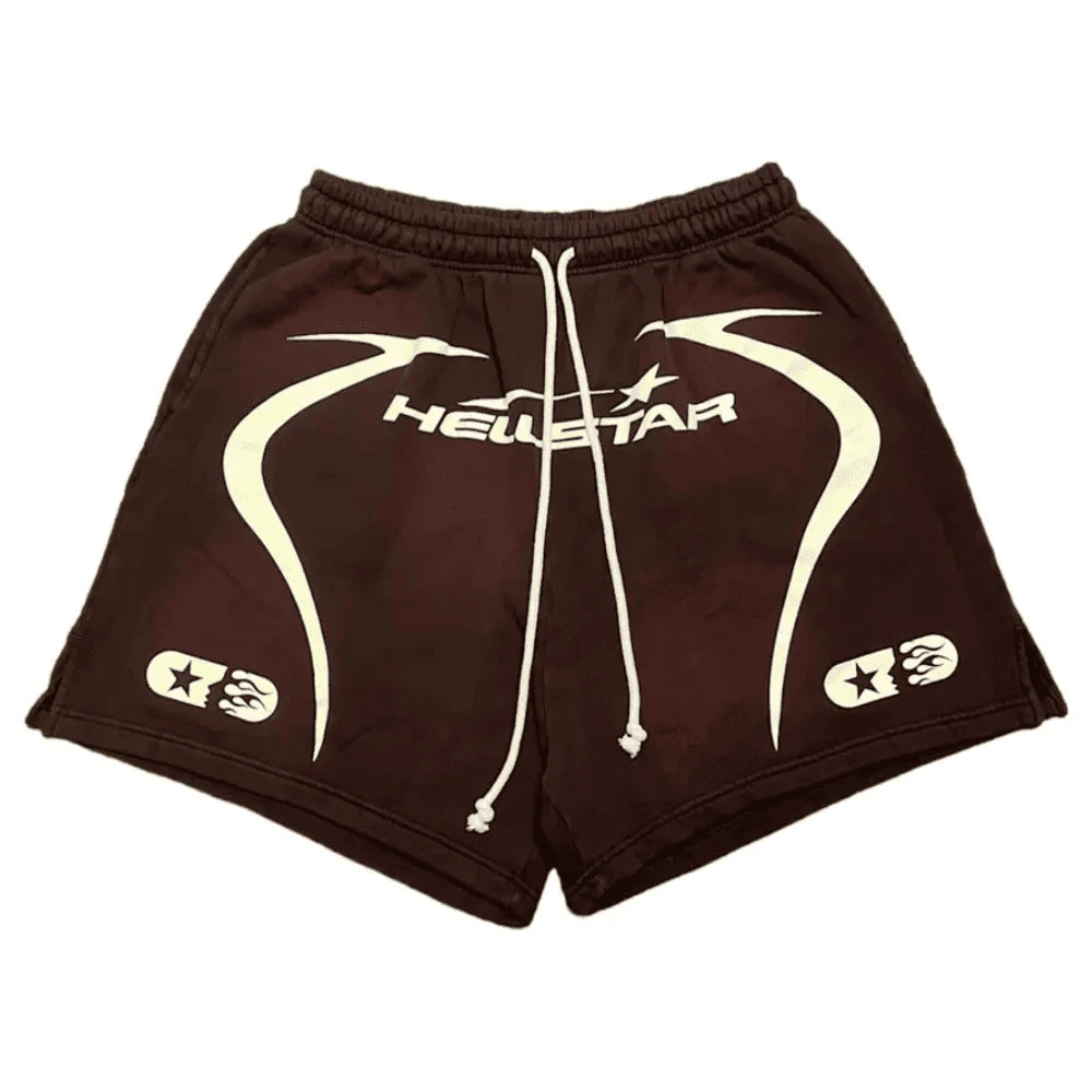 Shorts Moletom Hellstar Warm Up Brown