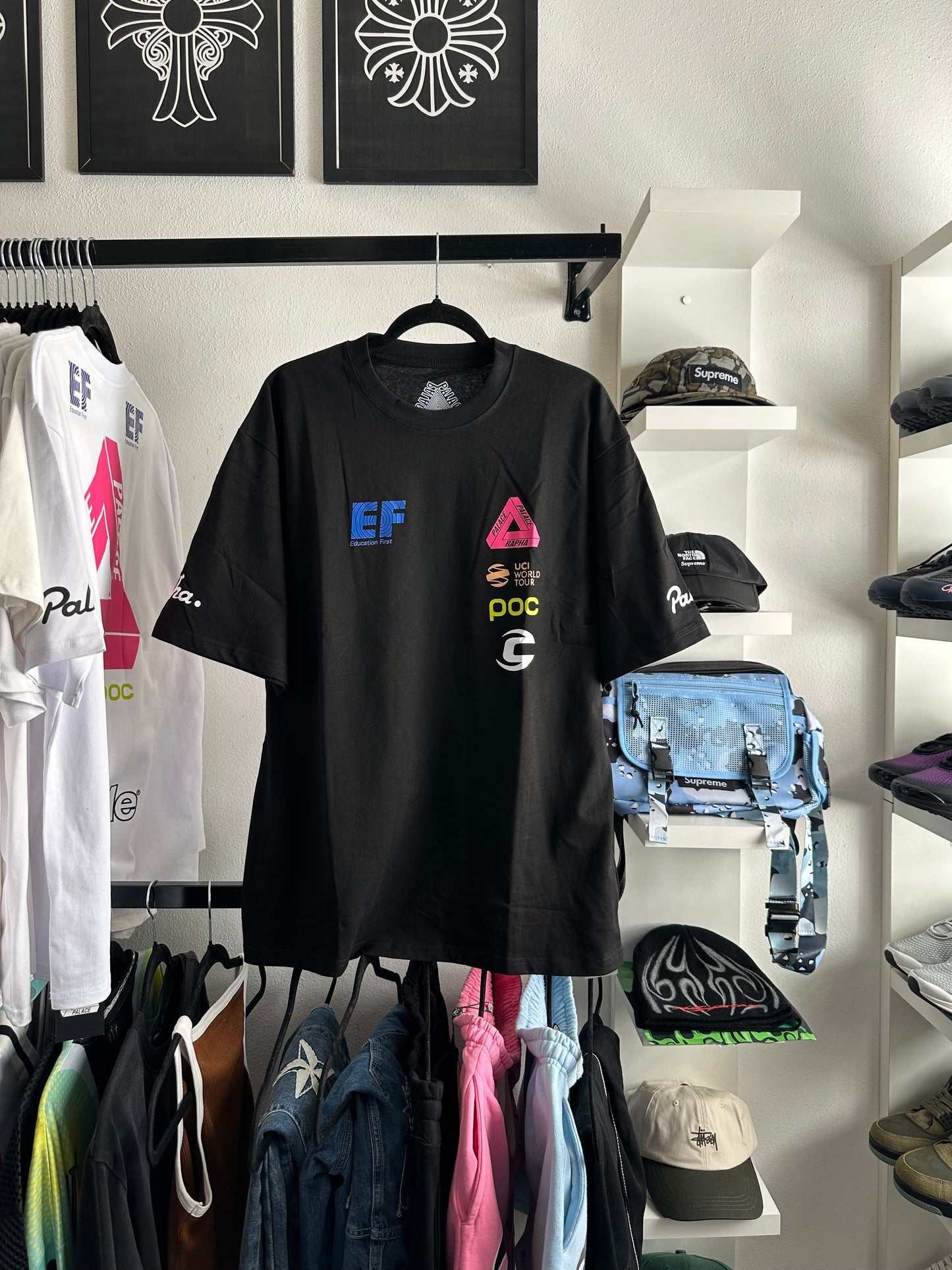 Camiseta Palace x Rapha Off Bike Black (Pronta Entrega)