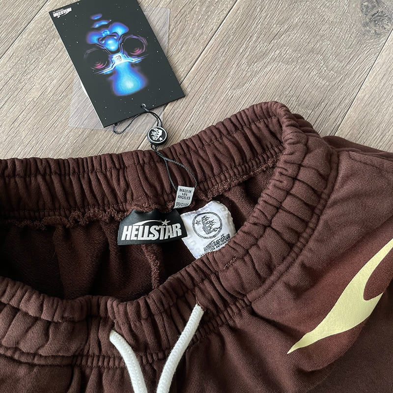 Shorts Moletom Hellstar Warm Up Brown