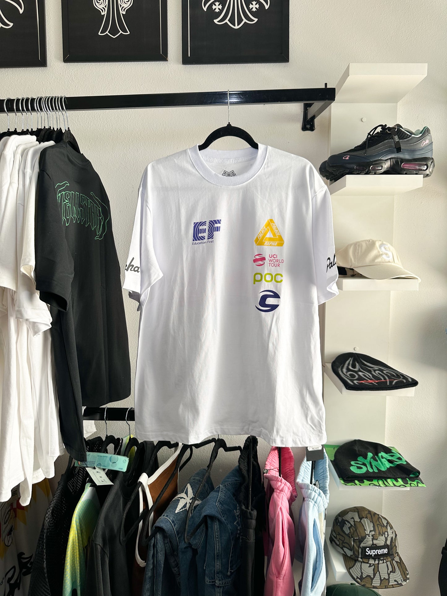 Camiseta Palace x Rapha Off Bike White (Pronta Entrega)