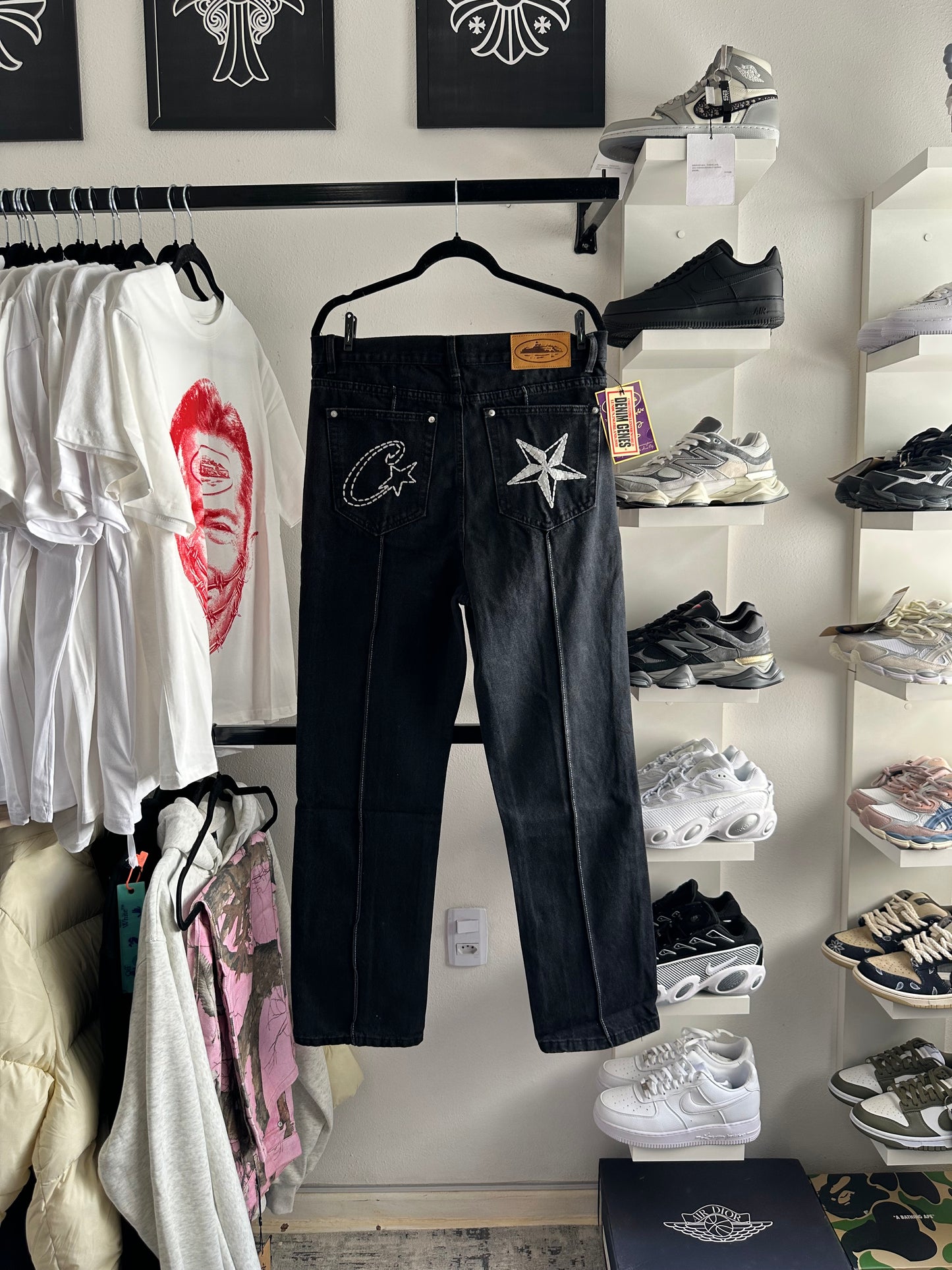Conjunto Corteiz Denim Black “C-Star” (Pronta Entrega)