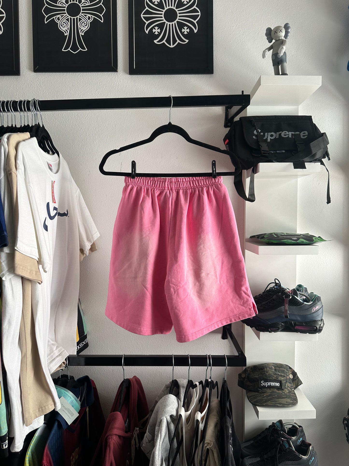 Shorts Moletom Hellstar “Sky Pink” (Pronta Entrega)