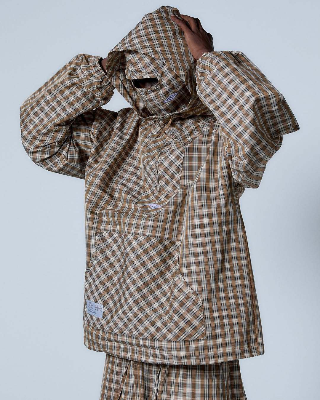 Jaqueta Umbro Masked Hood Plaid Shirt ‘Brown Beige’
