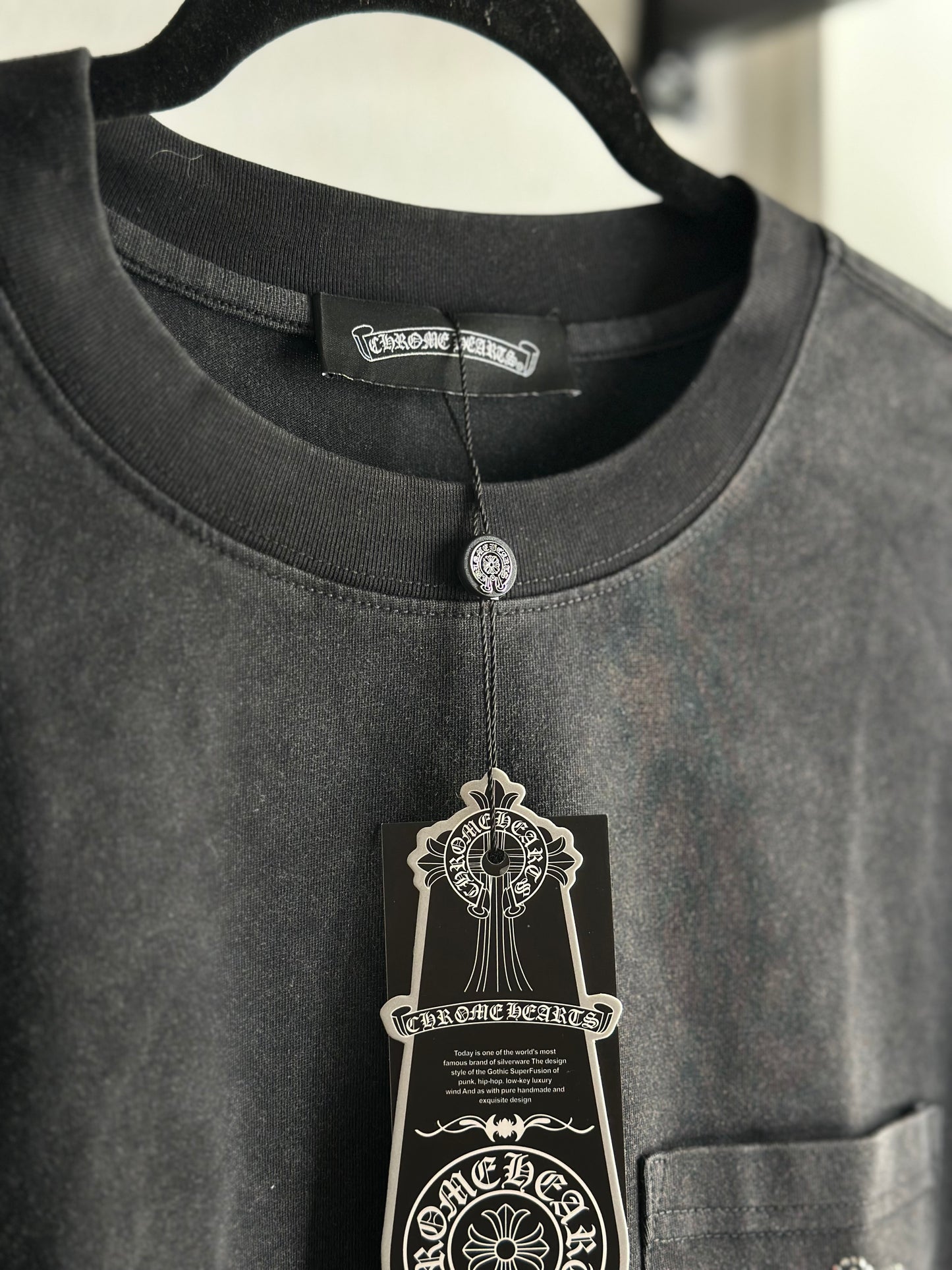Camiseta Manga Longa Chrome Hearts ‘Black Pocket Bright’ (Pronta Entrega)