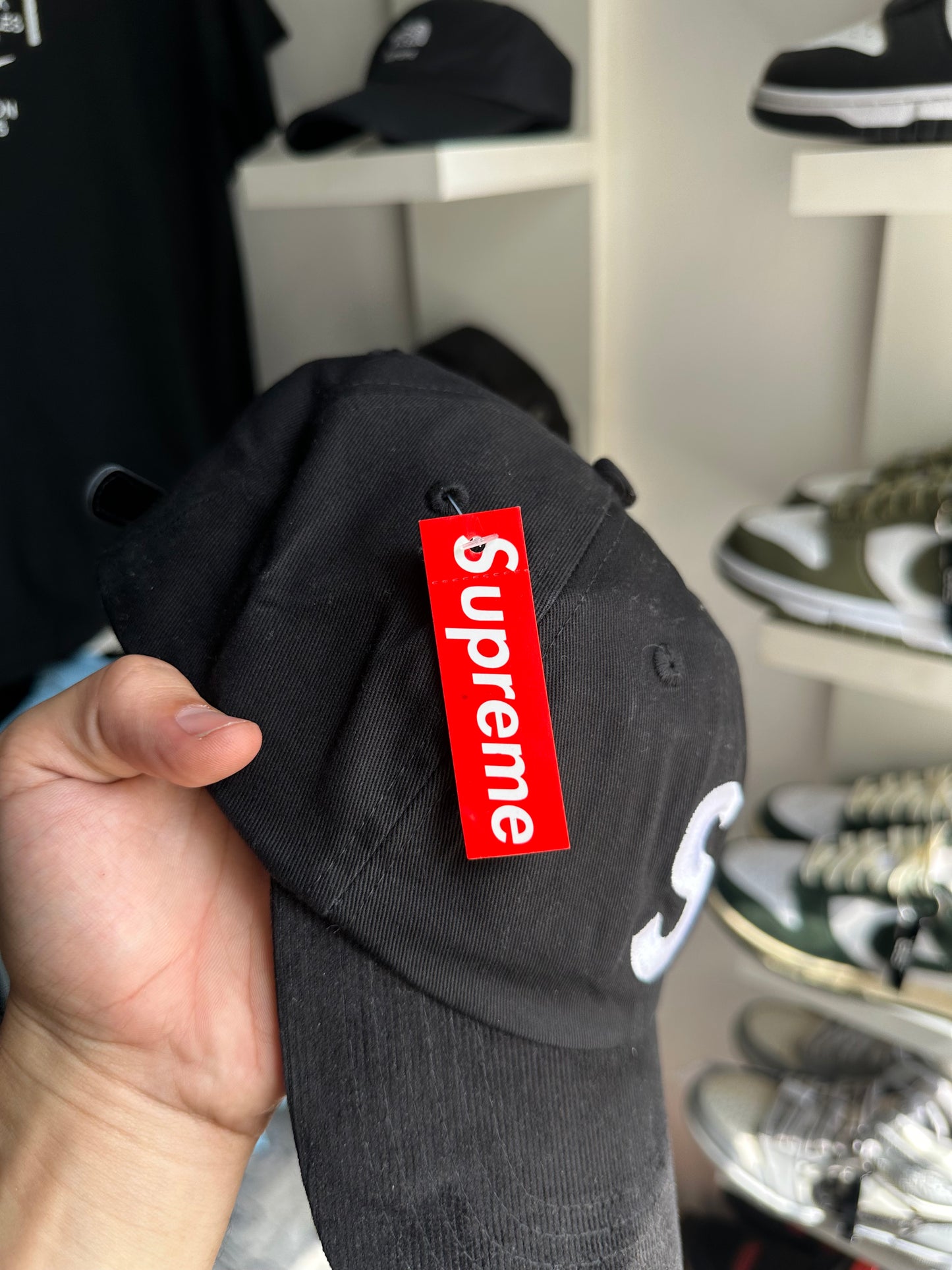 Boné 6 Panel Supreme Big Logo "Preto" (Pronta Entrega)