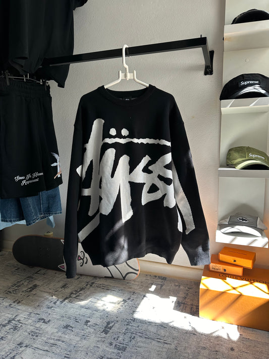 Suéter Stussy Big Logo “Preto” (Pronta Entrega)