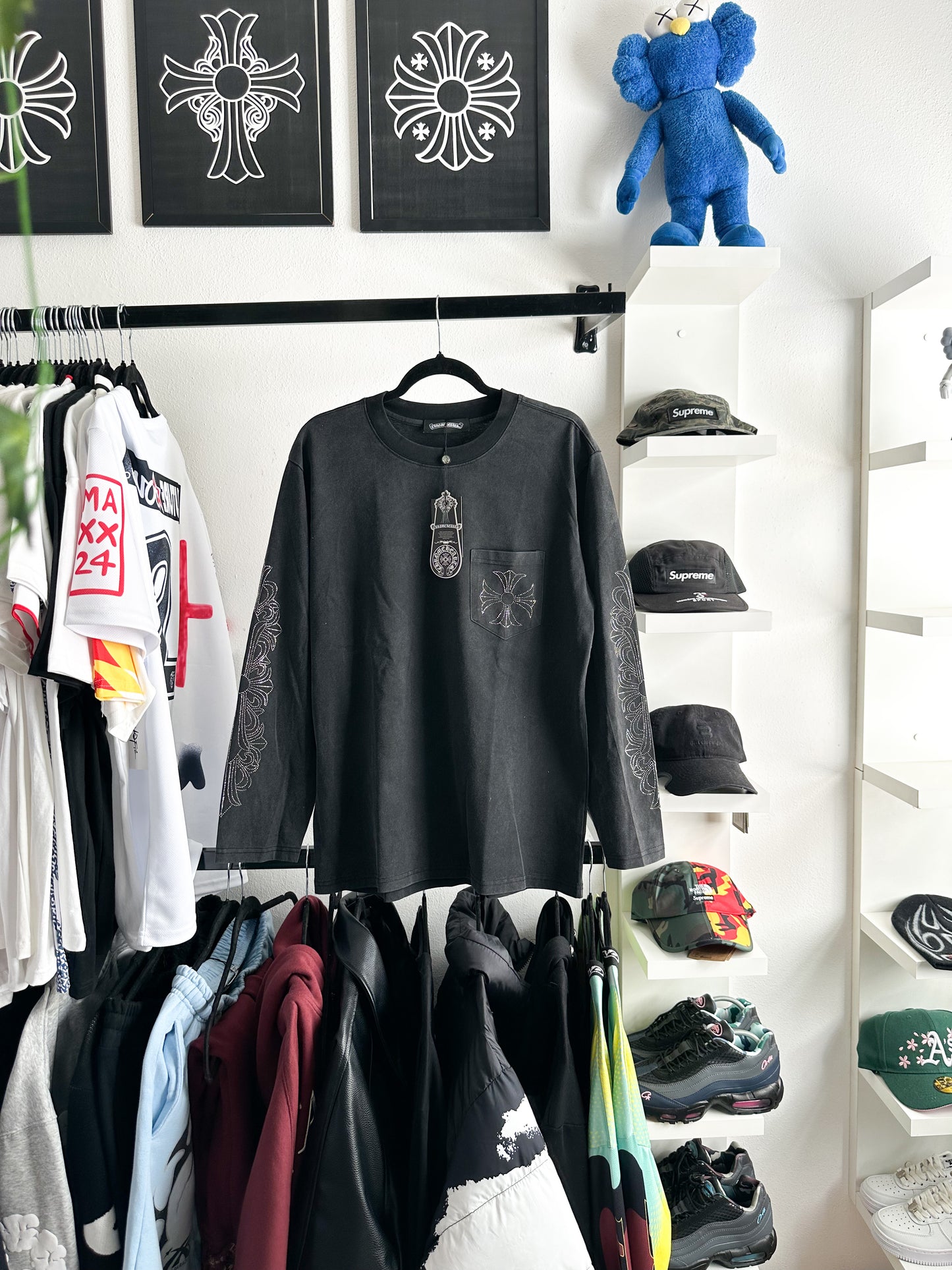 Camiseta Manga Longa Chrome Hearts ‘Black Pocket Bright’ (Pronta Entrega)