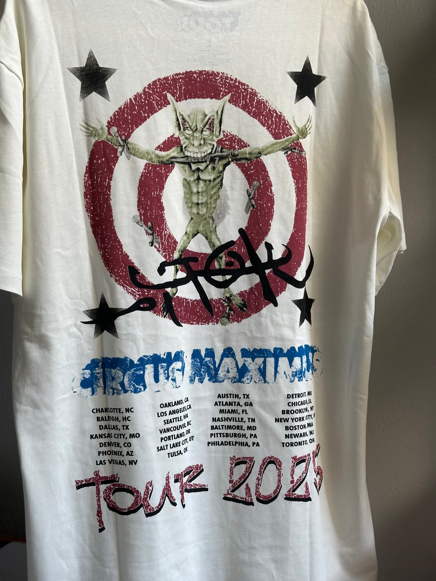 Camiseta Travis Scott Circus Maximus Merch 2023 “Creme” (Pronta Entrega)