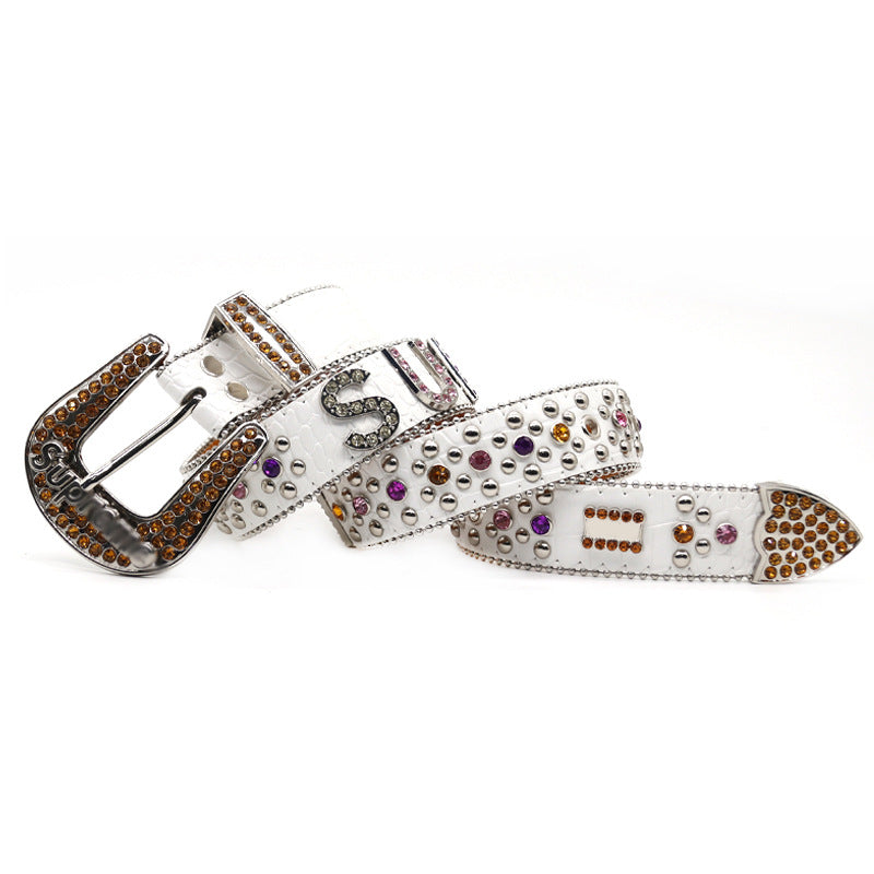Cinto Supreme B. B. Simon White/Gold Multicolor