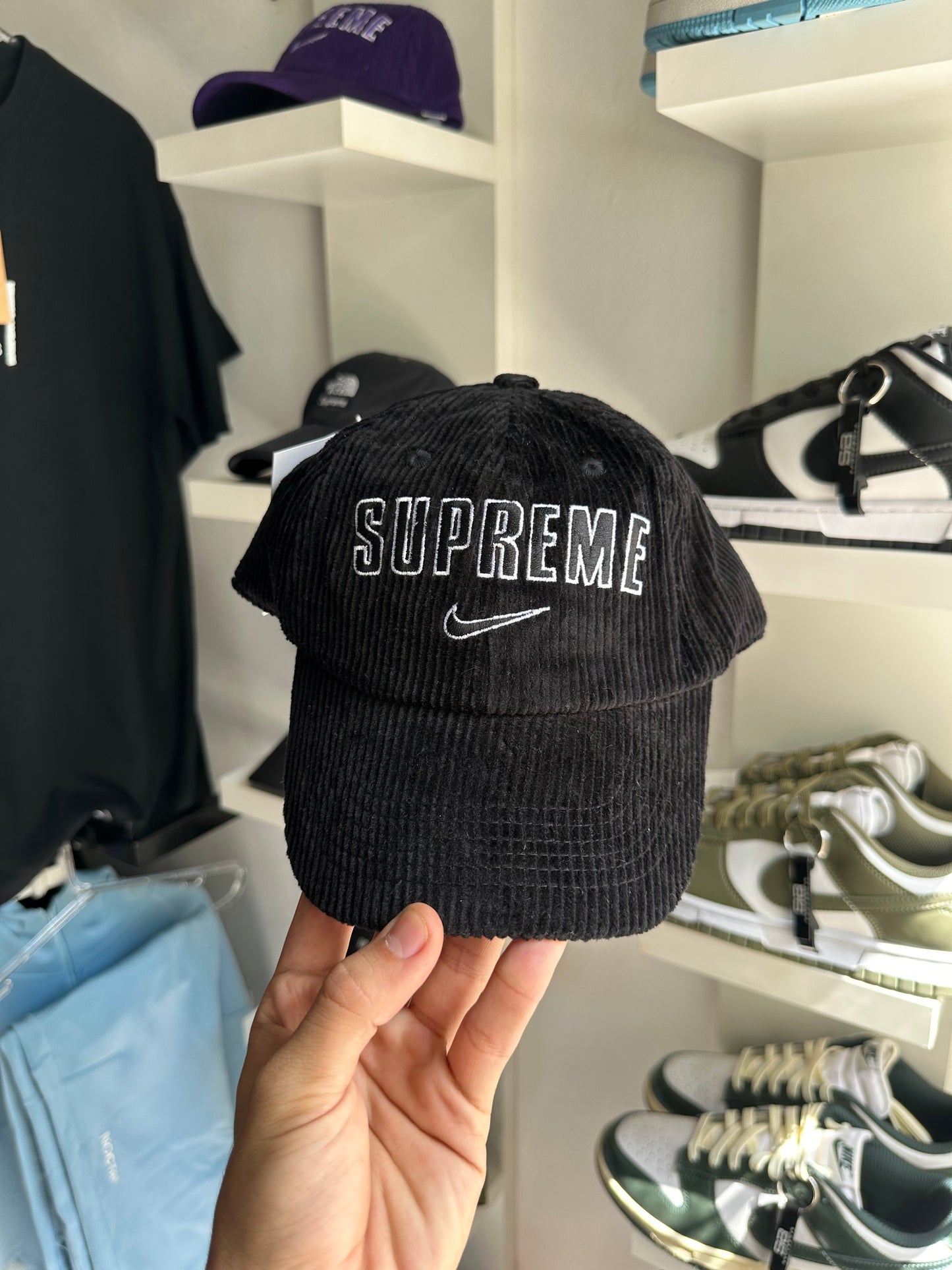 Boné 6 Panel Nike x Supreme "Preto" (Pronta Entrega)