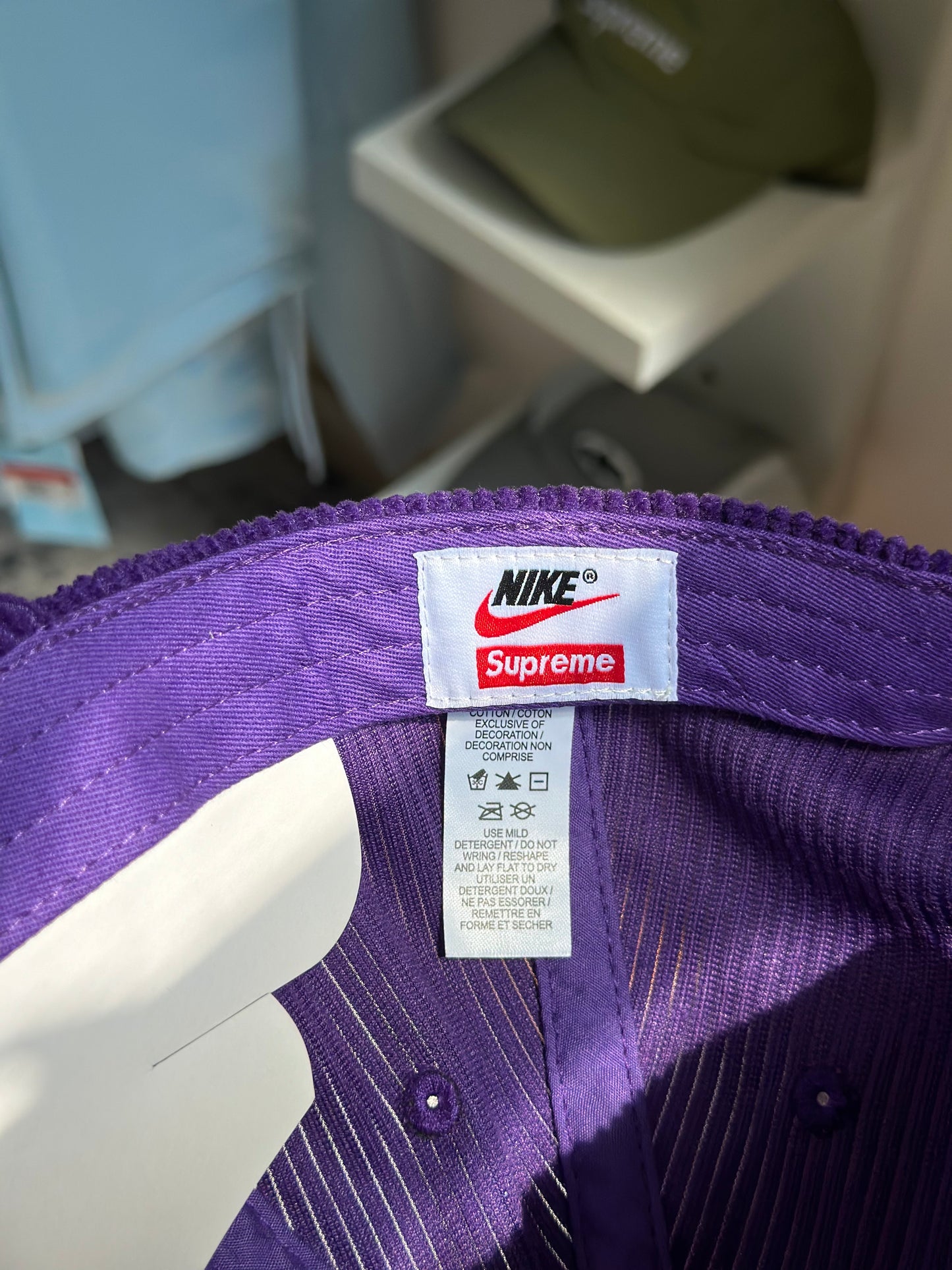 Boné 6 Panel Nike x Supreme Corduroy "Roxo" (Pronta Entrega)