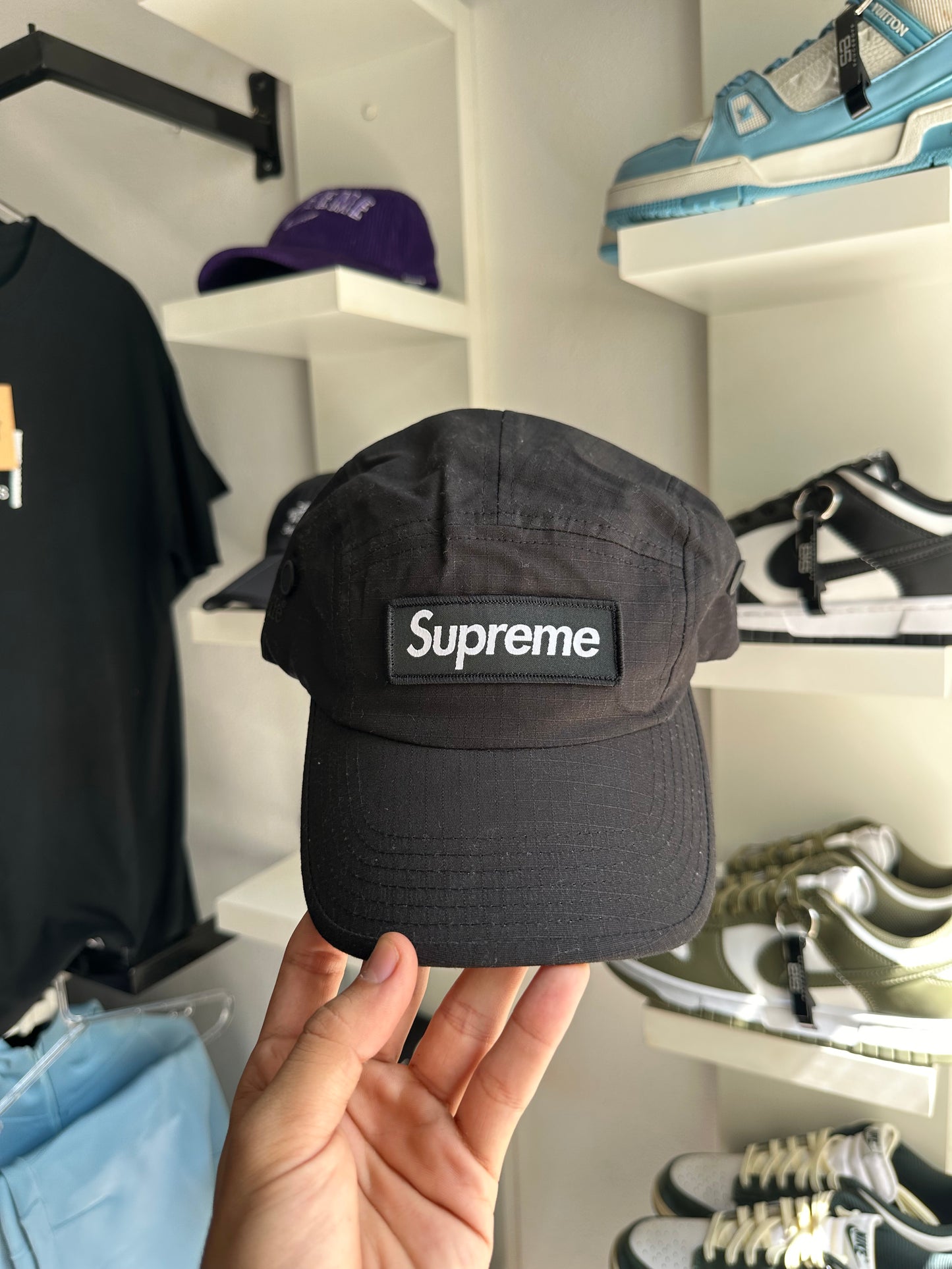 Boné 5 Panel Supreme Bogo Ventile "Preto" (Pronta Entrega)