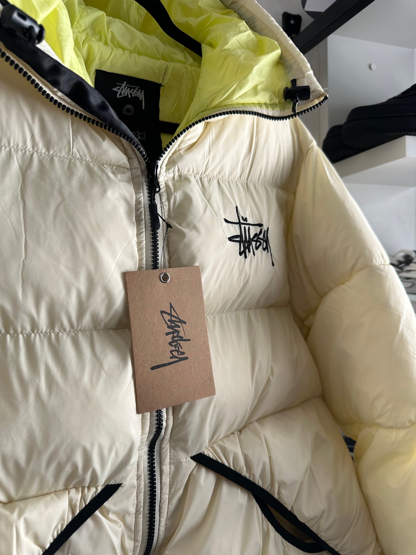 Jaqueta Puffer Stussy “Cream/Green” (Pronta Entrega)