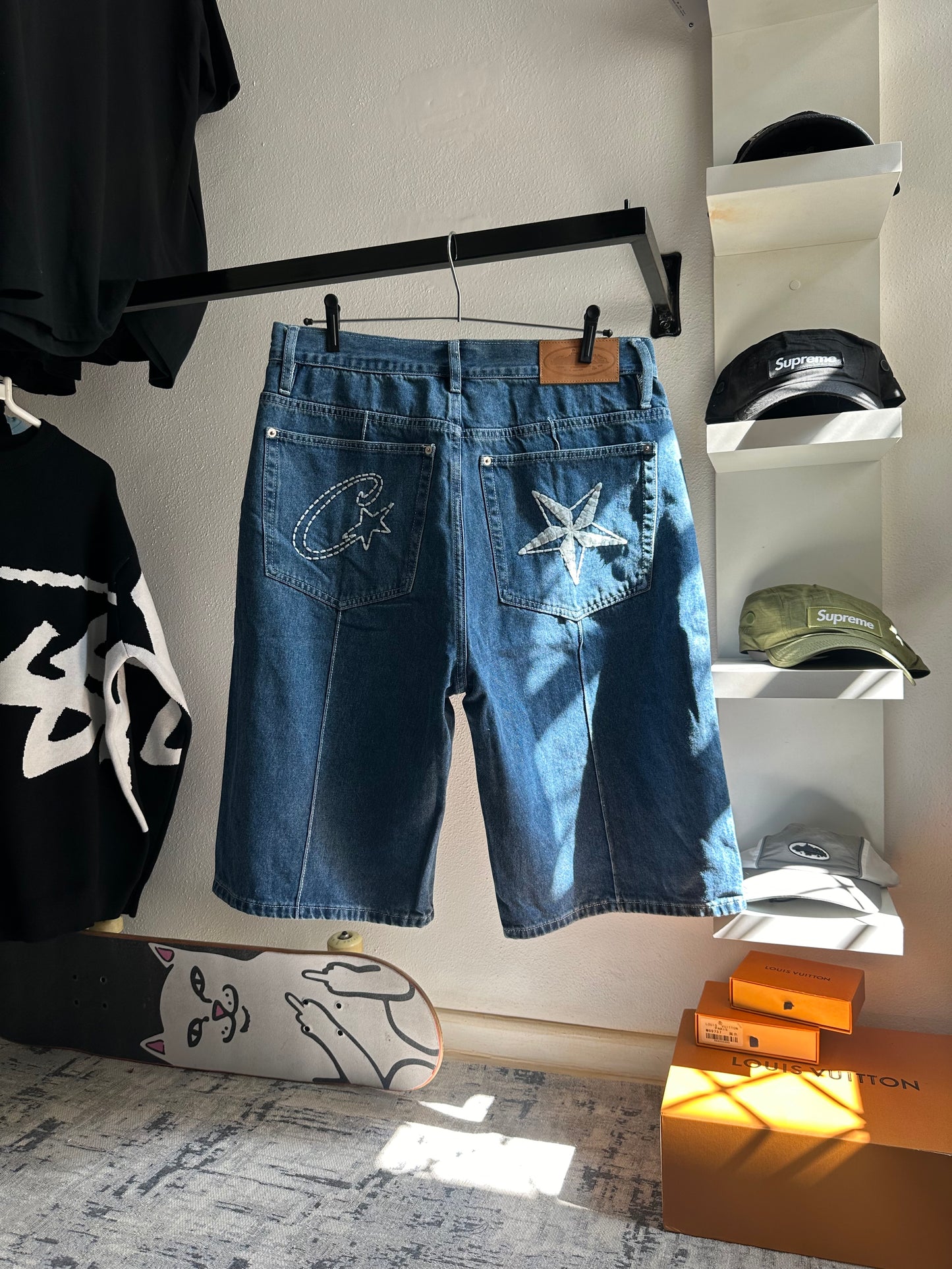 Shorts Jeans Corteiz Denim "Azul" (Pronta Entrega)