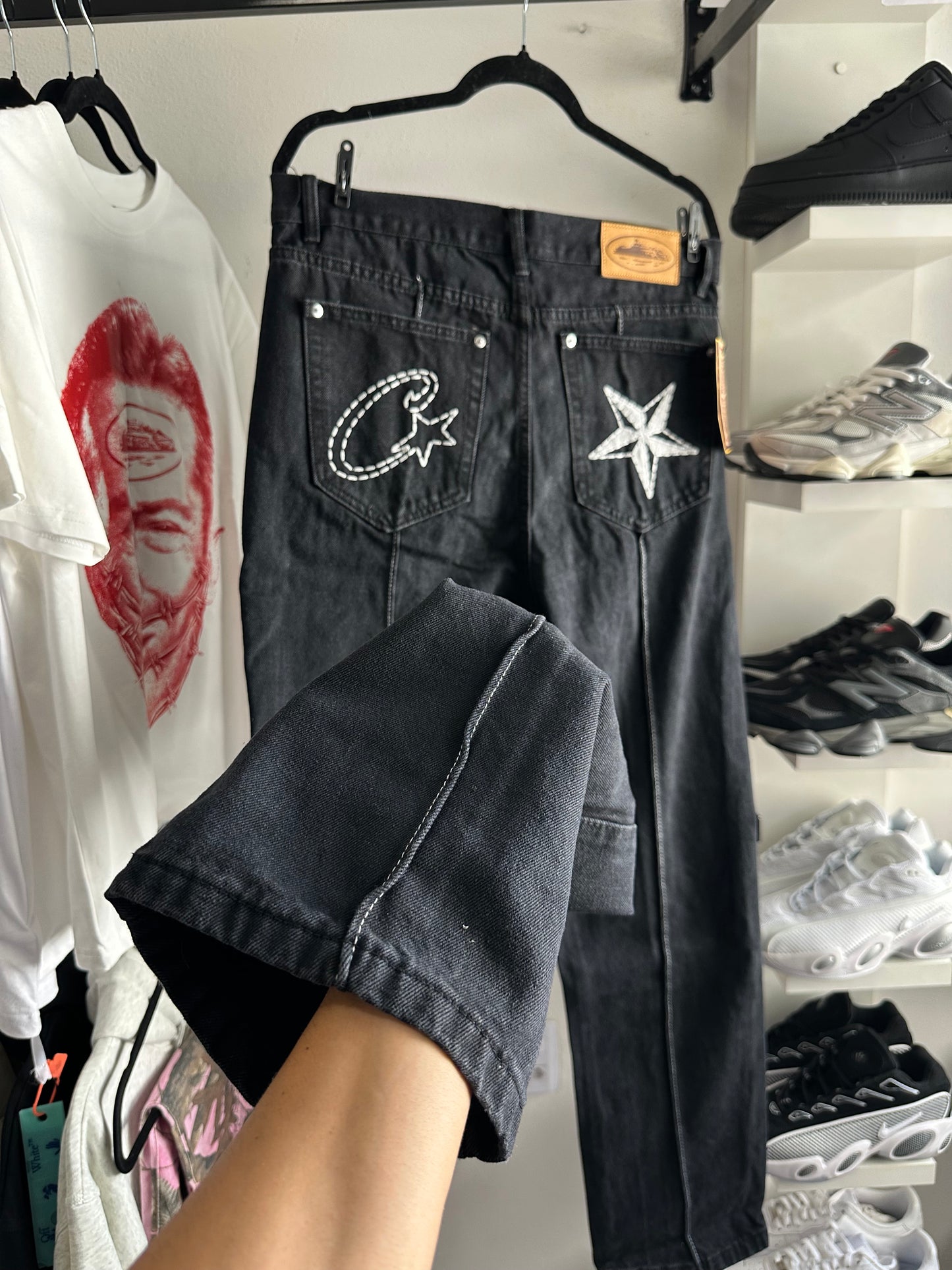 Calça Corteiz Preta “C-Star” (Pronta Entrega)