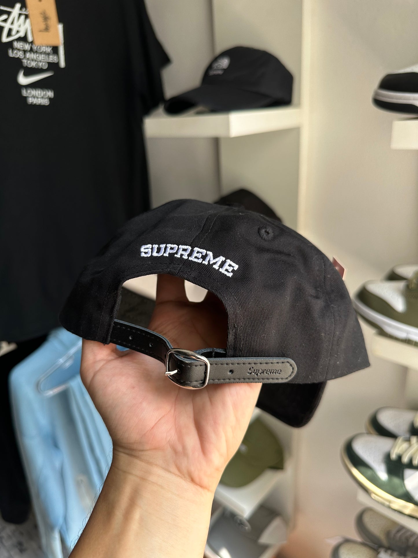 Boné 6 Panel Supreme Big Logo "Preto" (Pronta Entrega)