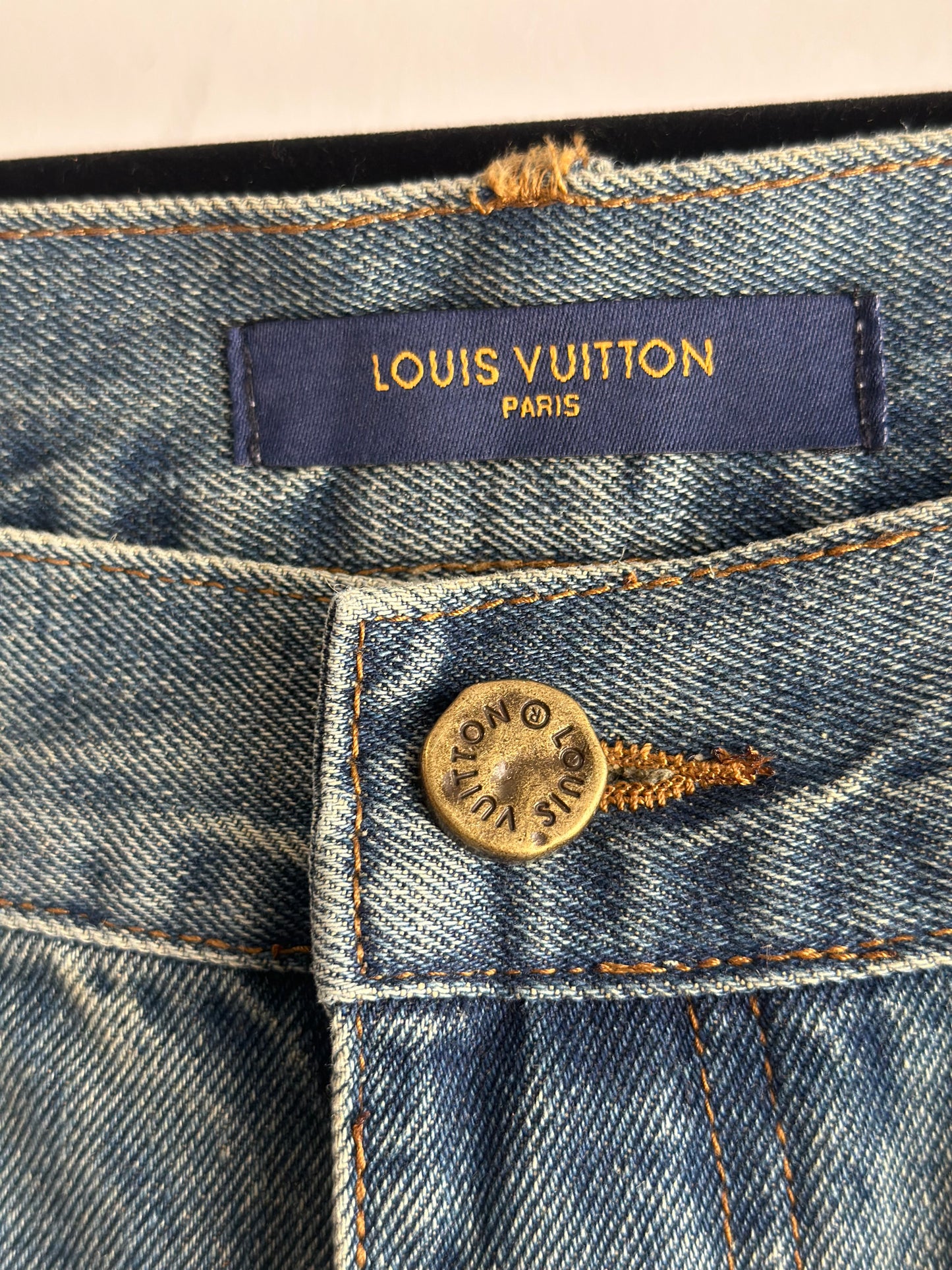 Calça Jeans Louis Vuitton Carpenter Monogram (Pronta Entrega)