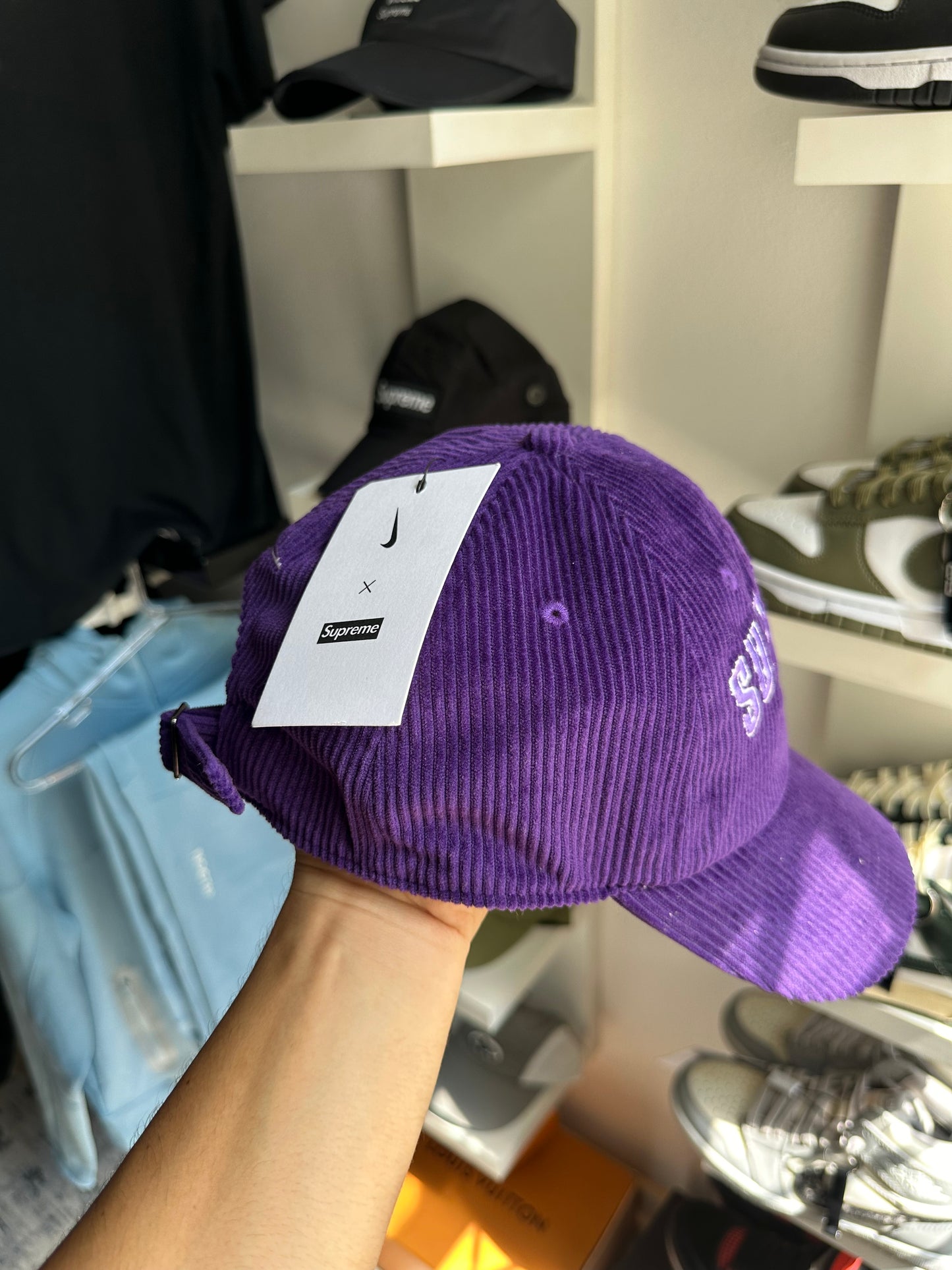 Boné 6 Panel Nike x Supreme Corduroy "Roxo" (Pronta Entrega)