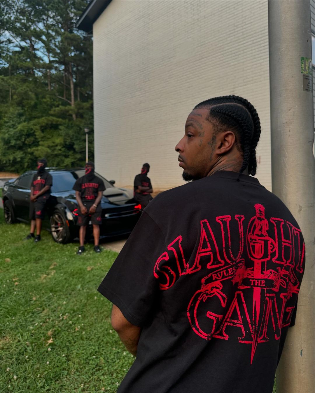 Camiseta Corteiz x 21 Slaughter Gang 21 Savage