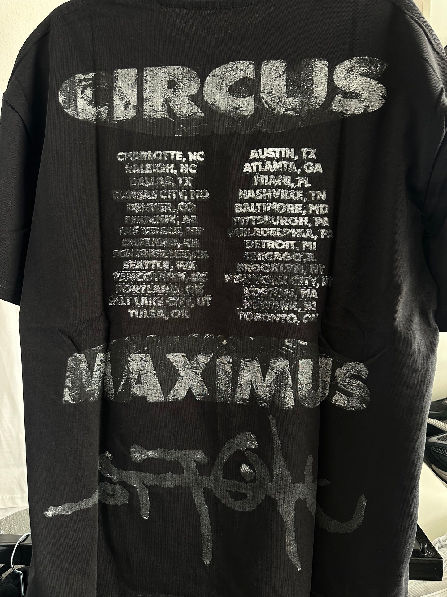 Camiseta Travis Scott Preta “Circus Maximis Tour” (Pronta Entrega)