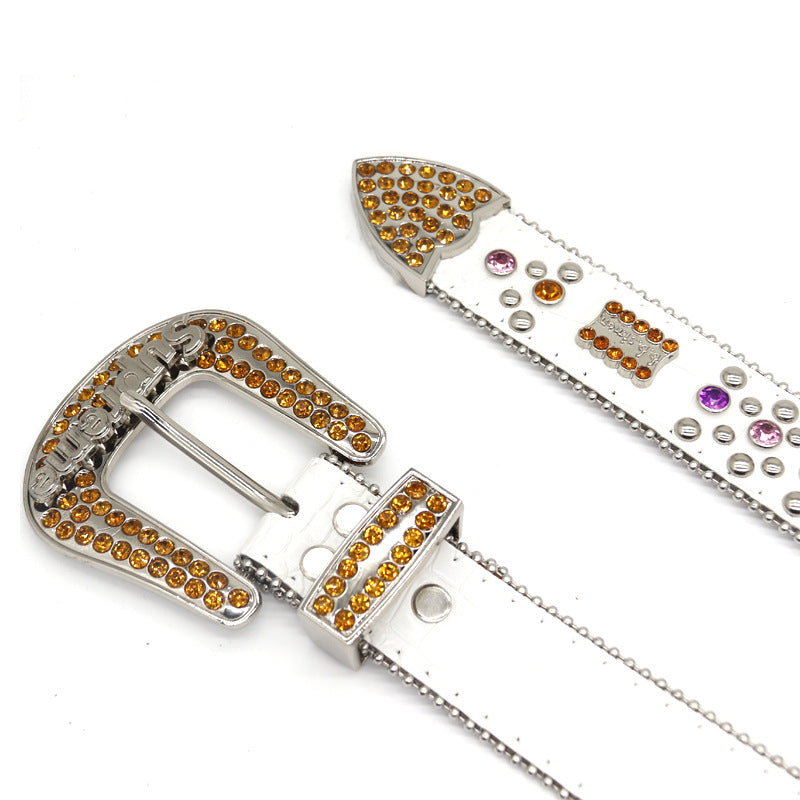 Cinto Supreme B. B. Simon White/Gold Multicolor