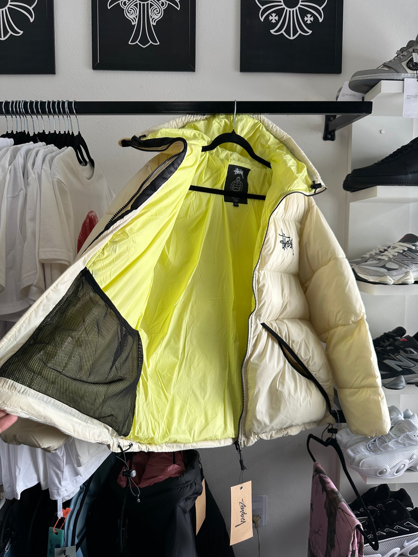 Jaqueta Puffer Stussy “Cream/Green” (Pronta Entrega)