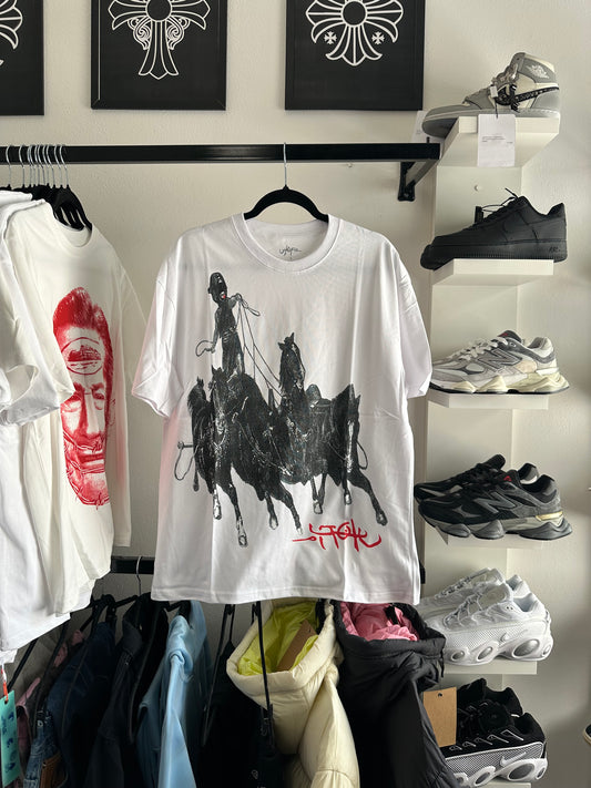 Camiseta Travis Scott Branca Utopia “Circus Maximus Rome 2023” (Pronta Entrega)