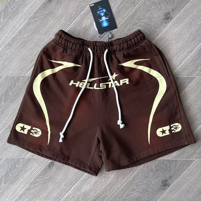 Shorts Moletom Hellstar Warm Up Brown