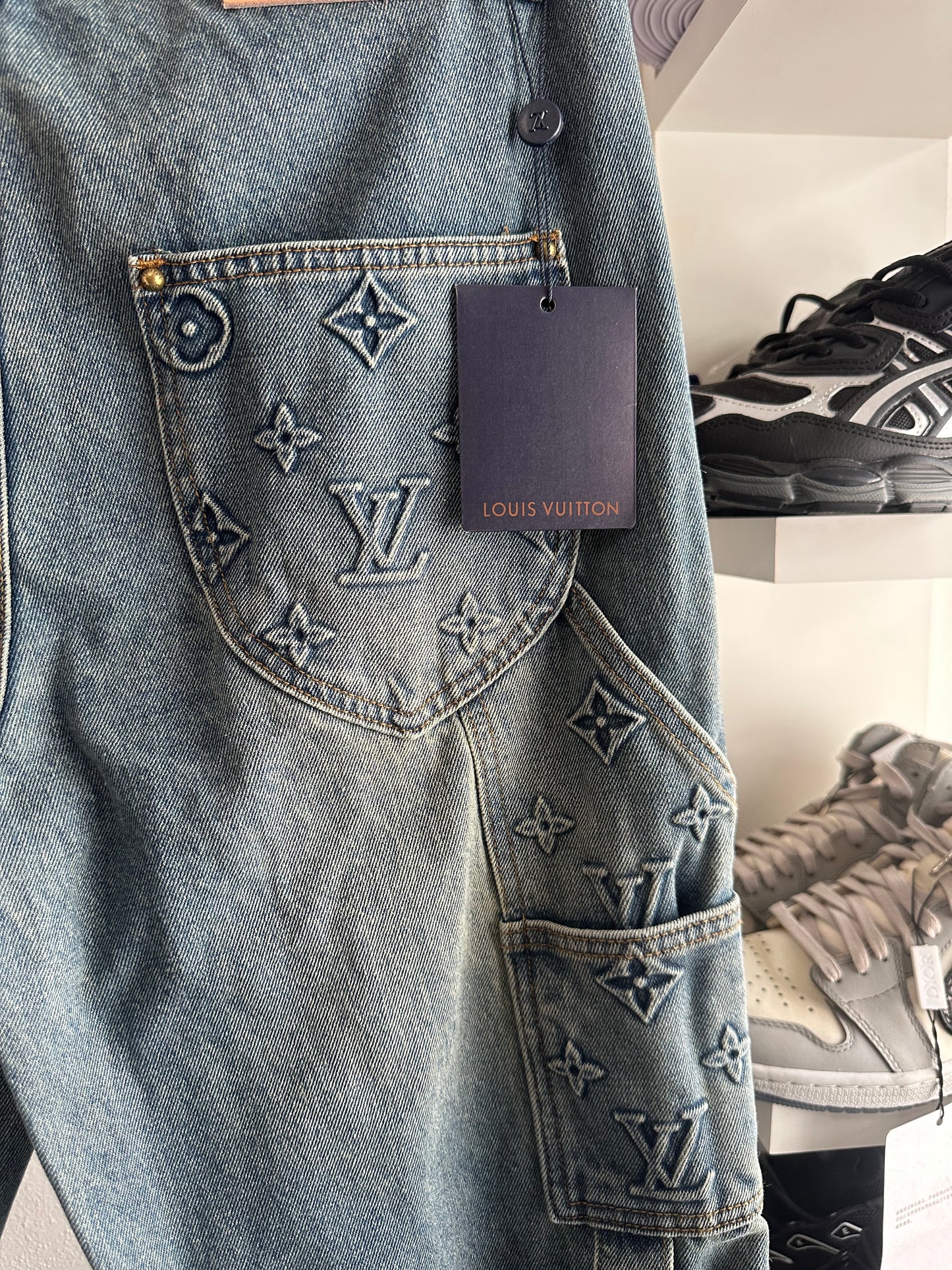 Calça Jeans Louis Vuitton Carpenter Monogram (Pronta Entrega)