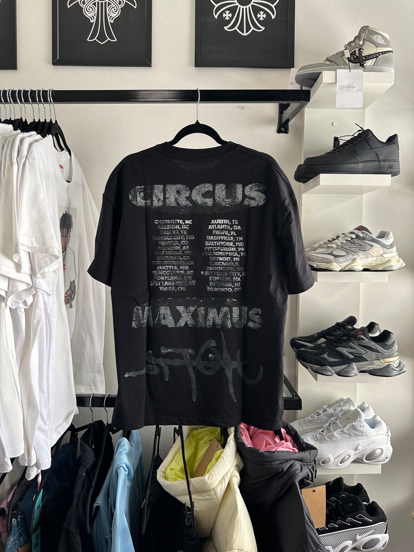 Camiseta Travis Scott Preta “Circus Maximis Tour” (Pronta Entrega)