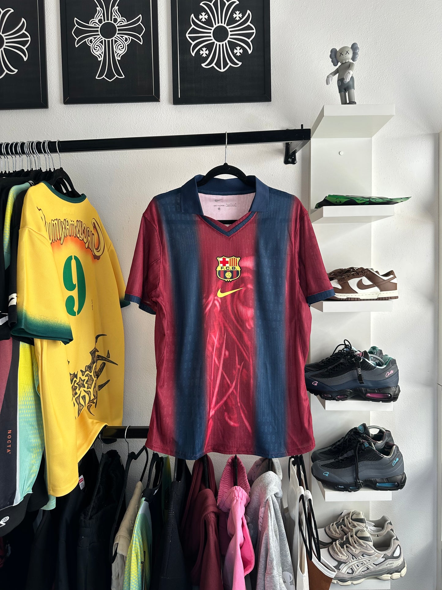 Travis Scott x Nike Camiseta FC Barcelona Retro 2000/01 Home Skeleton (Pronta Entrega)