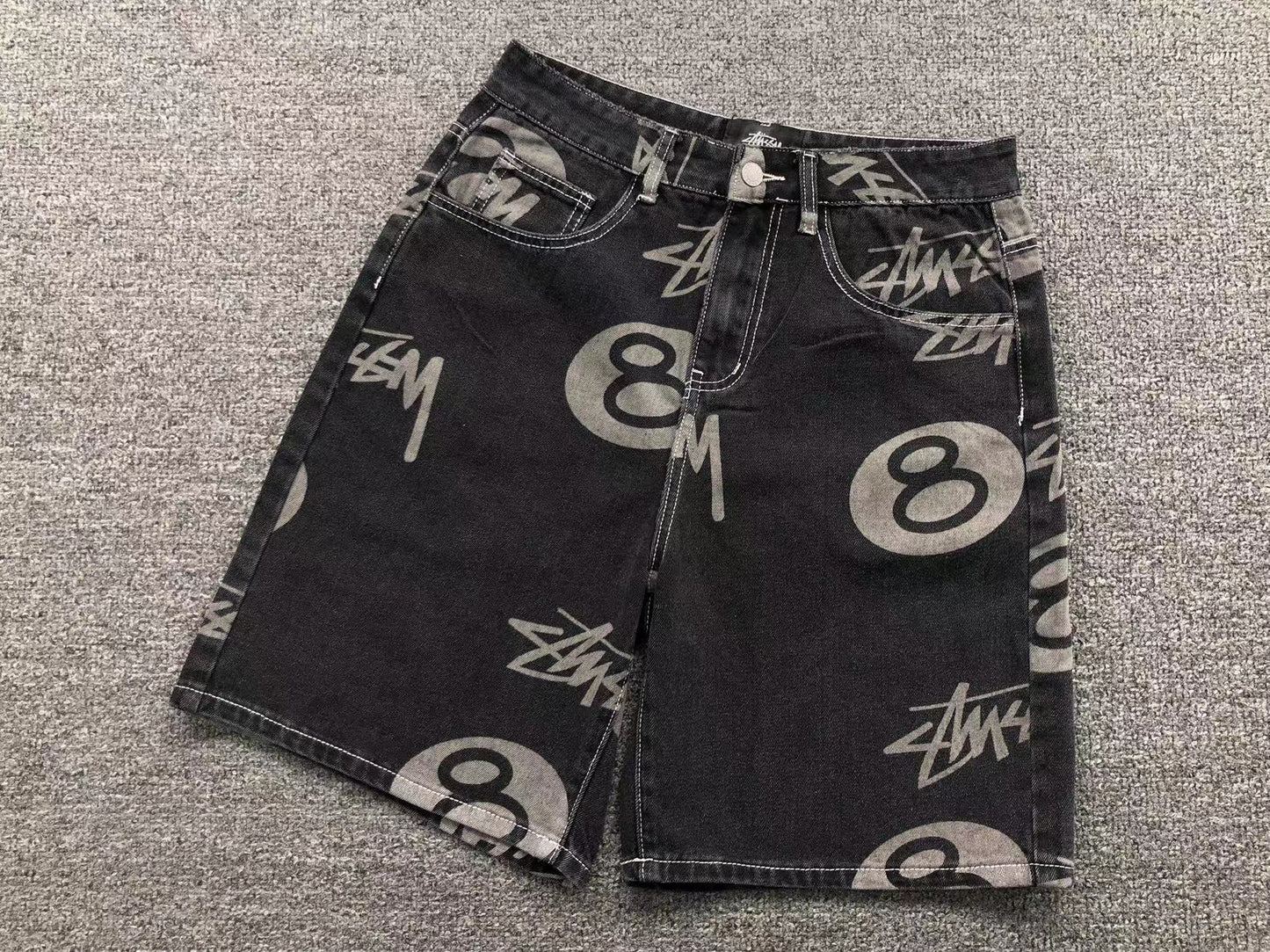 Shorts Stussy Stock 8 Ball Denim ‘Black’