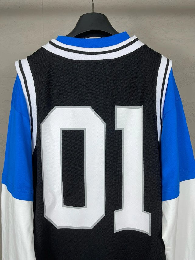 Camiseta Manga Longa Balenciaga Basketball Series ‘Black/White/Blue’